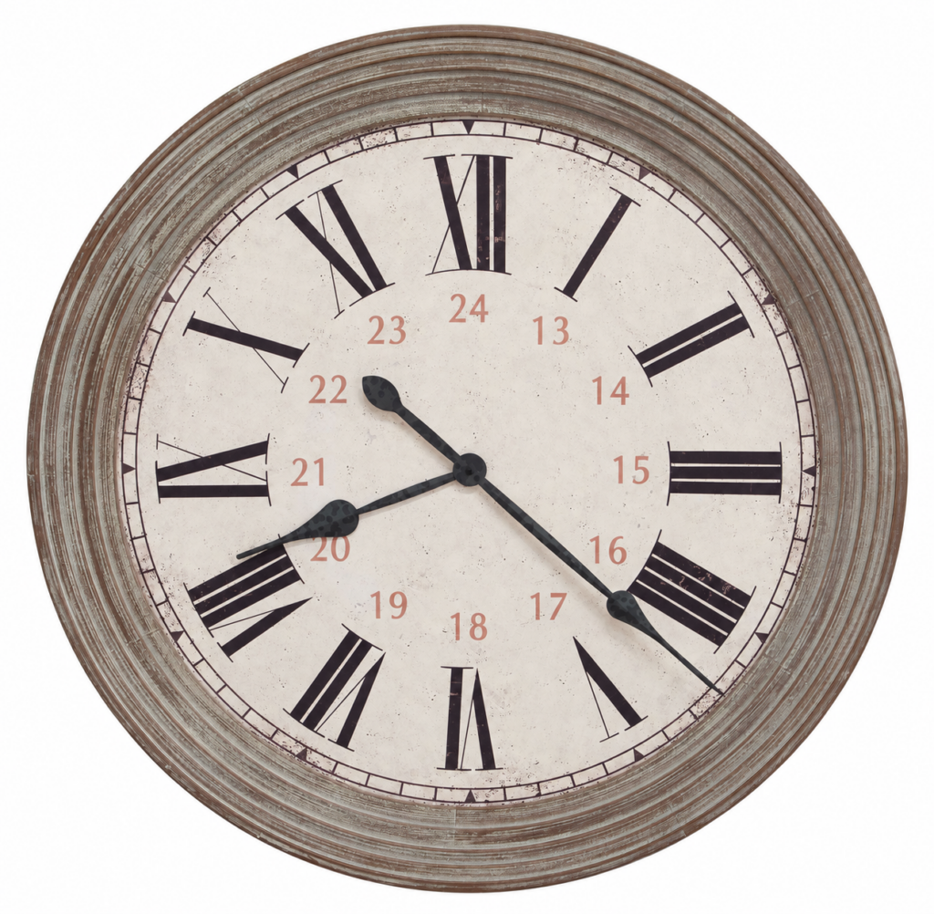 Reclaimed-Wood-Style Wall Clock — view 1