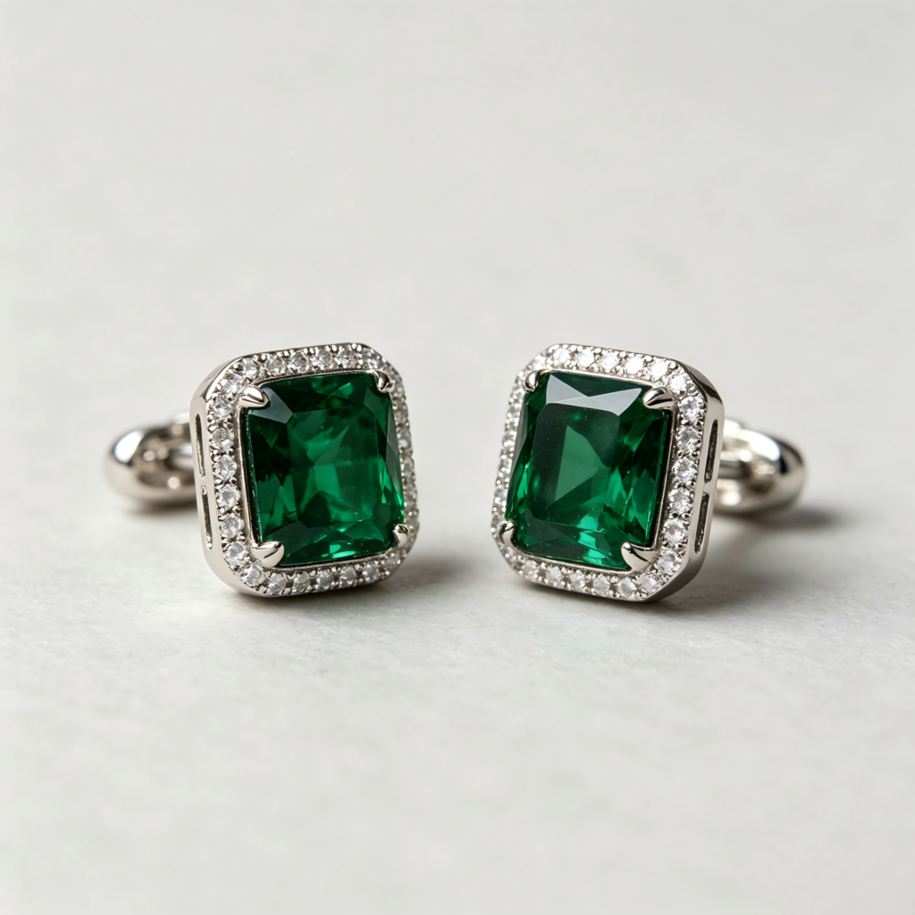 Emerald Green Crystal Stud Earrings