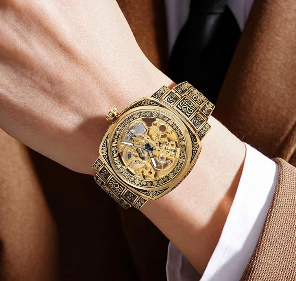 Gold-Tone Openwork Mechanical Watch — view 1